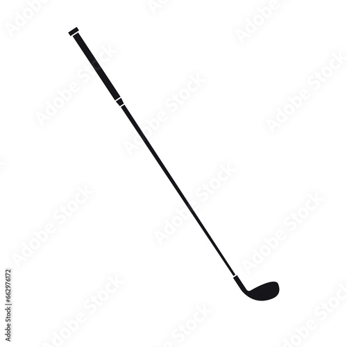 Vector flat black golf stick isolated on white background