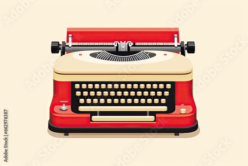 Vintage Typewriter Icon: Minimalist Symbol for Writer's Workshop Poster, generative AI