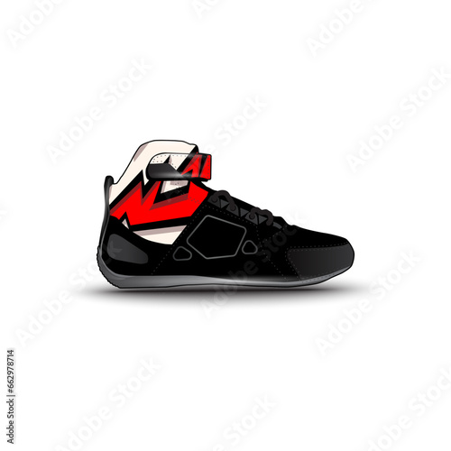 sports shoes with abstract racing vector motifs © Suryati