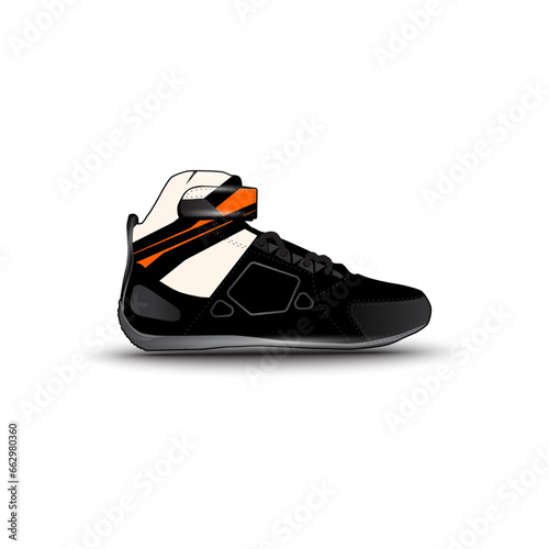 sports shoes with abstract racing vector motifs  © Suryati