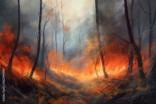 Fire in the forest