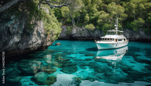 Tranquil sailing journey explores natural beauty of Asturias coastline generated by AI
