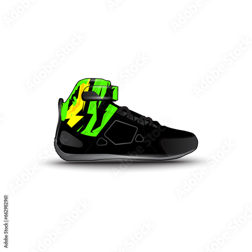 sports shoes with abstract racing vector motifs 