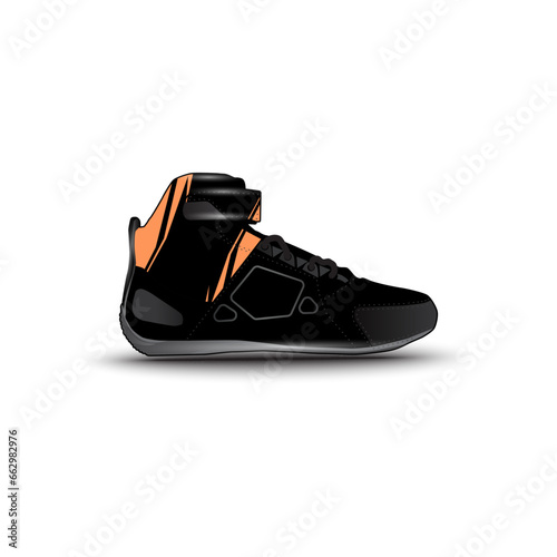 sports shoes with abstract racing vector motifs  © Suryati