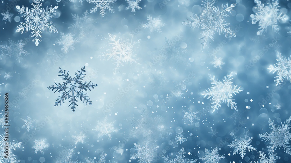Icy Blue and Silver Snowflakes Background Icy Blue and Silver Snowflakes Background