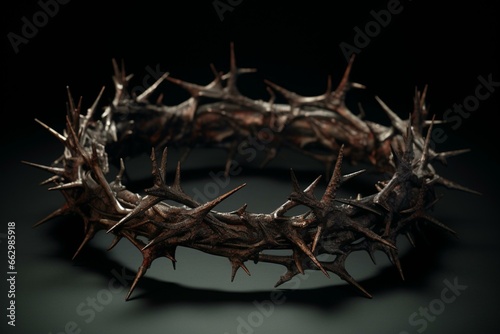 A lifelike representation of the crown of thorns. Generative AI