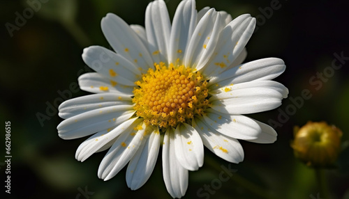 Vibrant gerbera daisy blossoms in uncultivated meadow  surrounded by chamomile generated by AI