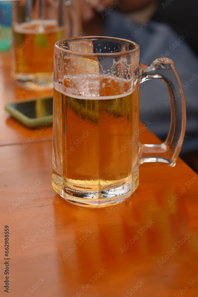beer mug on wooden table alcoholic drink fun and leisure beer mug on wooden table alcoholic drink fun and leisure