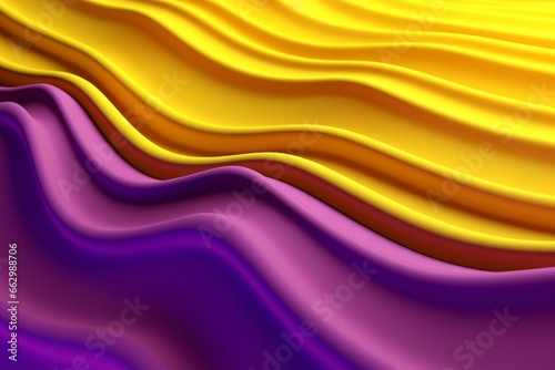 Wallpaper Mural Abstract 3D render showcasing natural rippled surfaces in modern purple and yellow wallpaper. Generative AI Torontodigital.ca