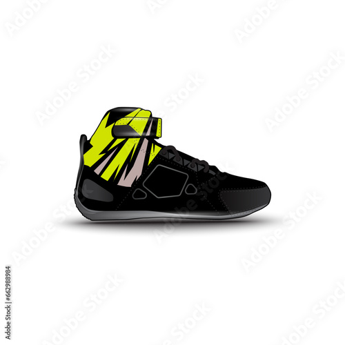 sports shoes with abstract racing vector motifs 