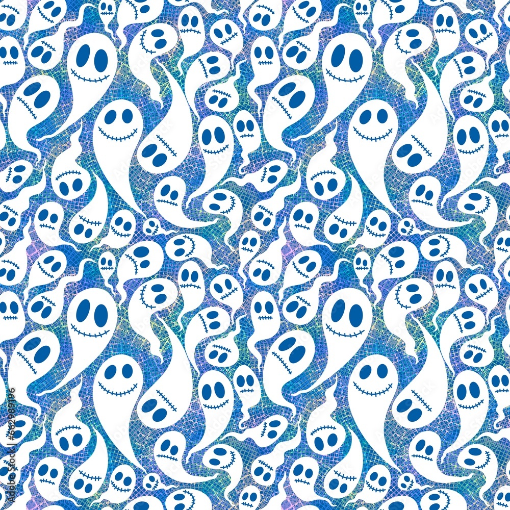 Halloween ghost seamless cartoon pattern for wrapping paper and fabrics and linens and kids clothes print Halloween ghost seamless cartoon pattern for wrapping paper and fabrics and linens and kids clothes print