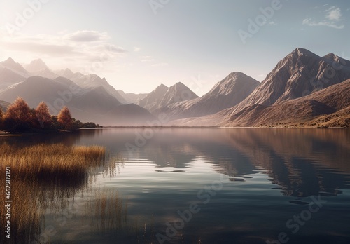 view of mountains and lake nature
