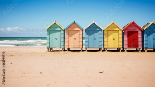 beach huts on a beach © insta_photos/Stocks
