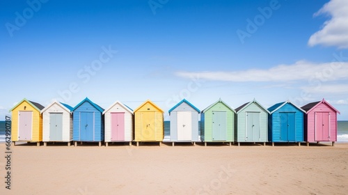 beach huts on the beach © insta_photos