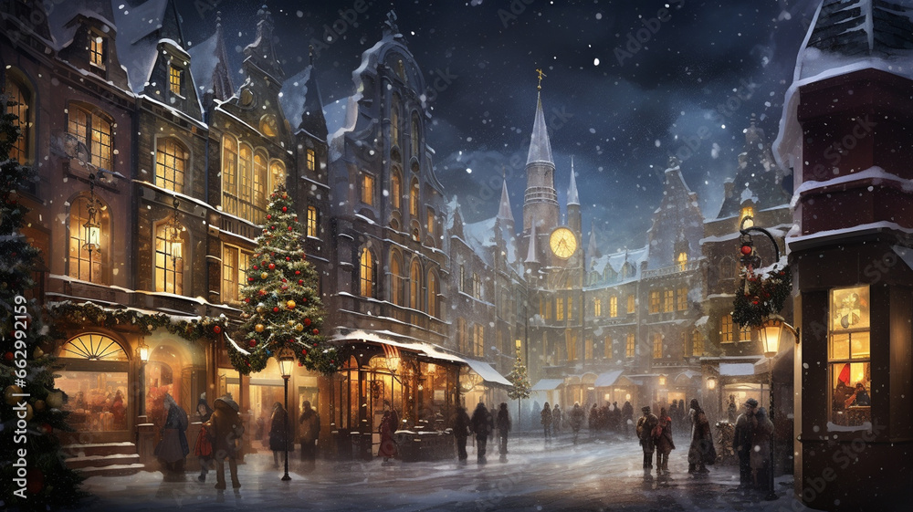 Night Christmas city