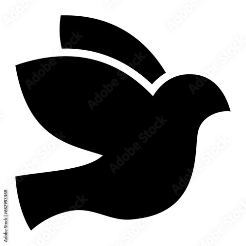 Dove black solid glyph icon