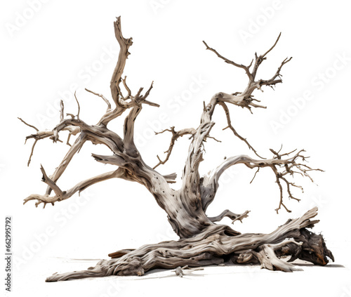 Dead tree, decaying wood, fallen timber, isolated on transparent background, PNG