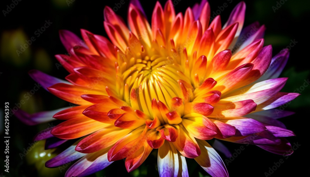 Obraz premium Vibrant bouquet of daisies, dahlias, and gerbera daisies in vase generated by AI