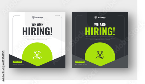 We are hiring job vacancy social media post, employees needed web banner template