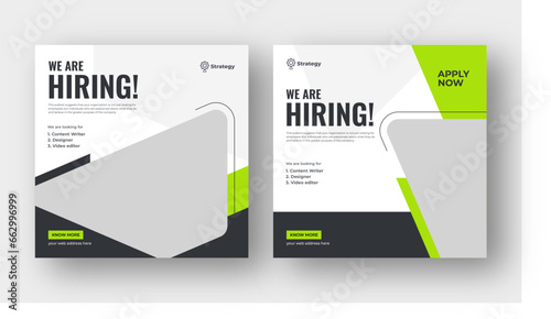 We are hiring job vacancy social media post, employees needed web banner template