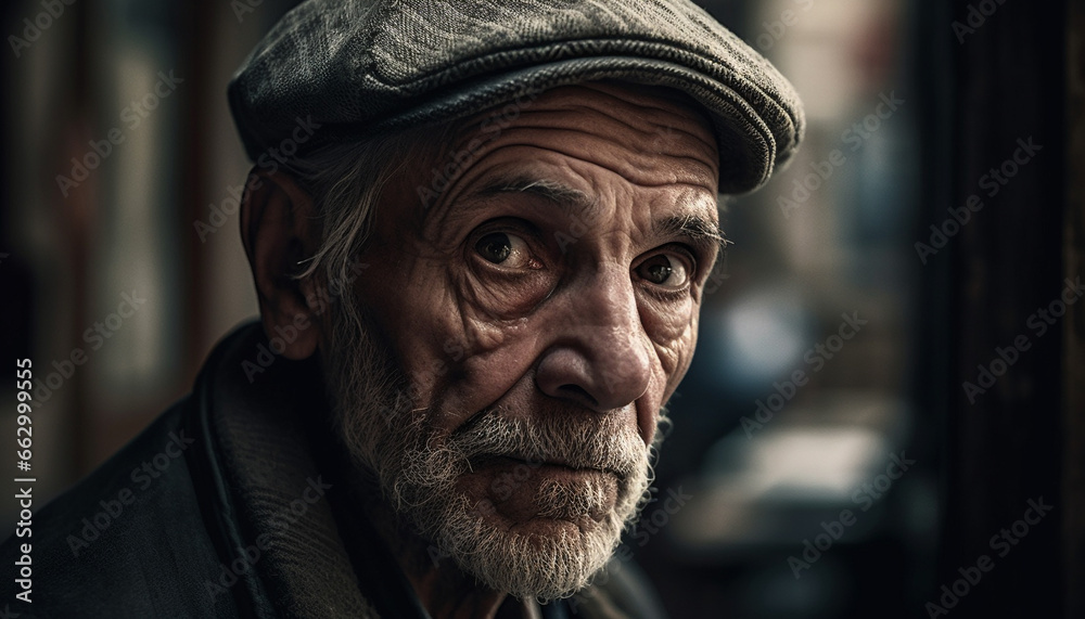 Gray haired senior man with beard exudes confidence in headshot generated by AI Gray haired senior man with beard exudes confidence in headshot generated by AI