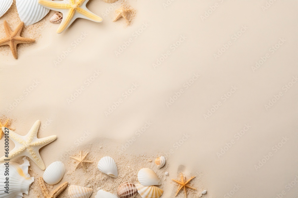 a clean mockup with a sand background and a summer theme. a clean mockup with a sand background and a summer theme.