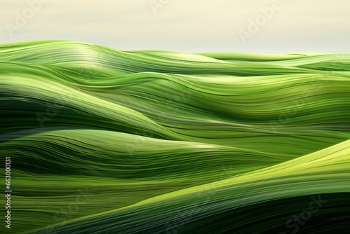 an abstract wave pattern that forms a grass field, in the style of photo-realistic landscapes, luminous shadows, shaped canvas, landscape photography, 