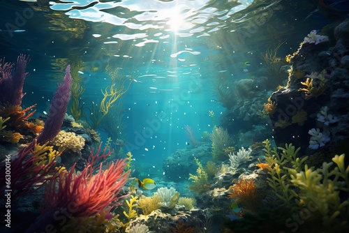 beautiful seaweeds scene underwater © Nate
