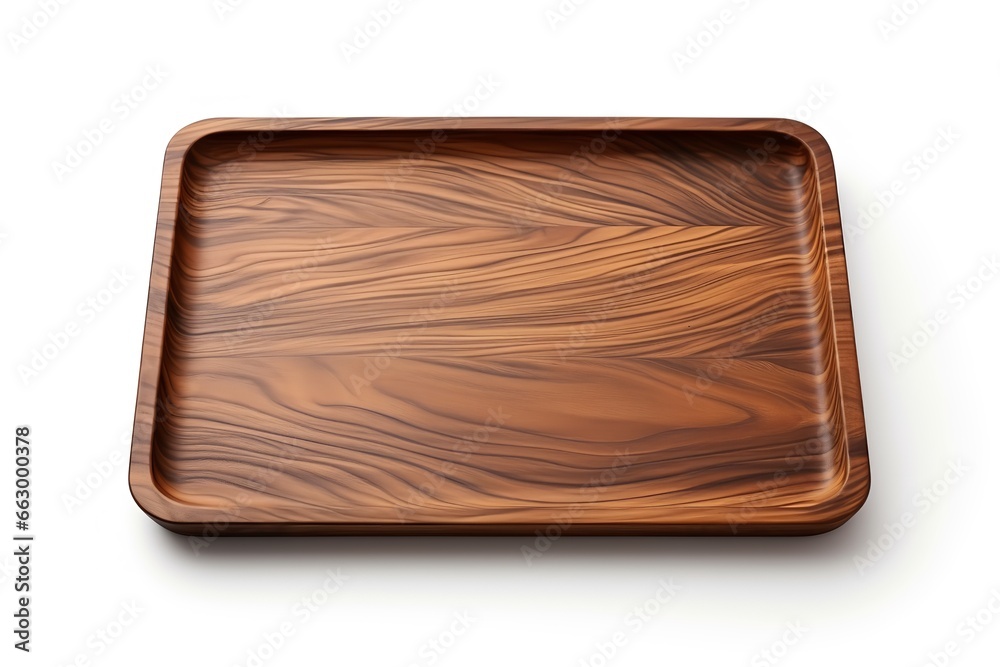 Wooden Tray isolated on white background Wooden Tray isolated on white background