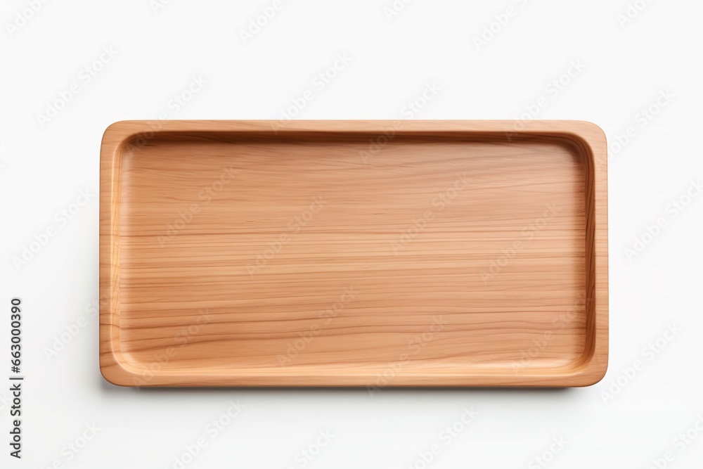 Wooden Tray isolated on white background Wooden Tray isolated on white background