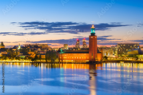 Stockholm, Sweden. Panoramic view of the City Hall. The capital of Sweden. Ci...
