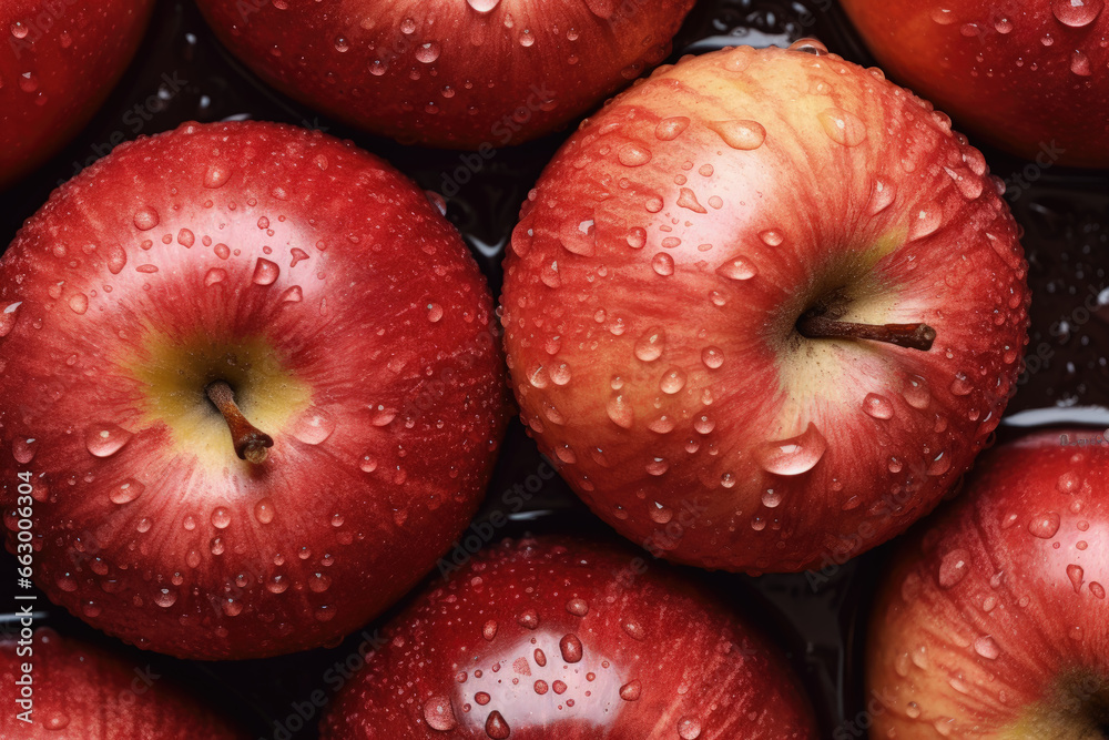 Fresh and Juicy Apples on a Table from Above Fresh and Juicy Apples on a Table from Above
