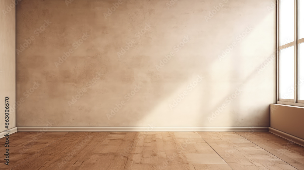 Spacious Interior: Empty Room with White Wall and Window Spacious Interior: Empty Room with White Wall and Window