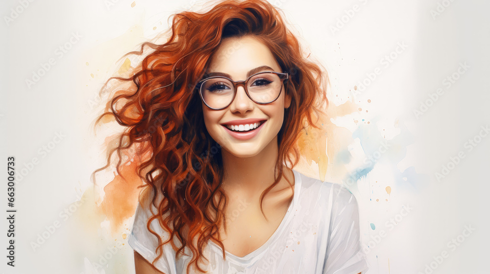 A captivating portrait of a content and confident woman, stylishly wearing glasses, set against a clean white background. Her satisfaction shines through in her radiant expression. A captivating portrait of a content and confident woman, stylishly wearing glasses, set against a clean white background. Her satisfaction shines through in her radiant expression.