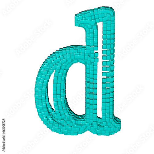 Symbol made of menthol cubes. letter d