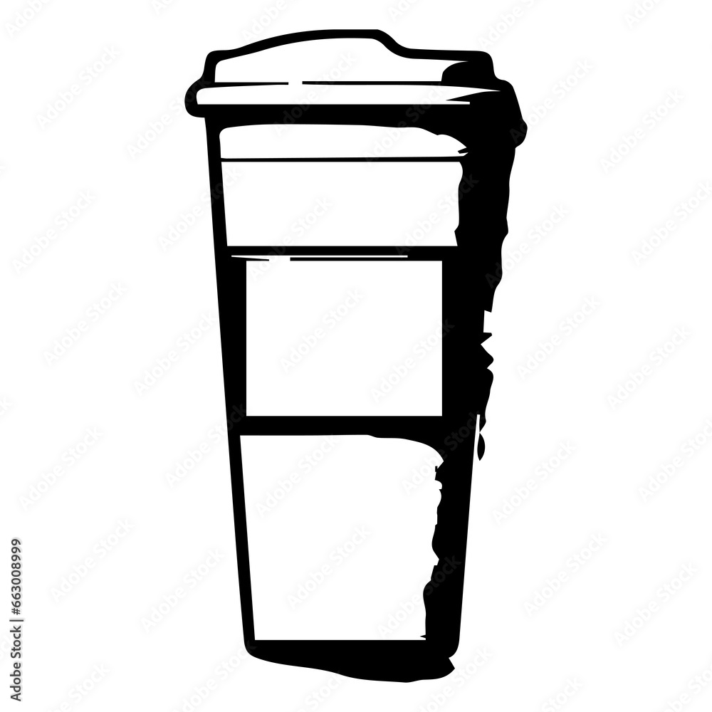 An intricate depiction of distinct paper coffee cup types. Rendered with a transparent background An intricate depiction of distinct paper coffee cup types. Rendered with a transparent background