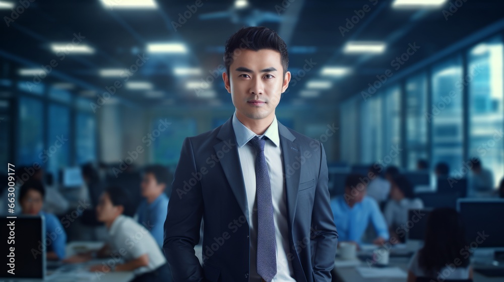 A young businessman with a confident pose. Generative AI. A young businessman with a confident pose. Generative AI.