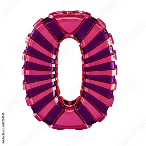 Black symbol with pink straps. number 0