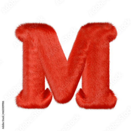 Red fur symbol. letter m