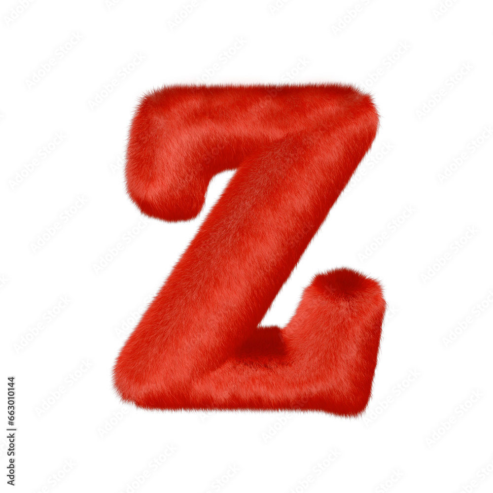 Red fur symbol. letter z Red fur symbol. letter z