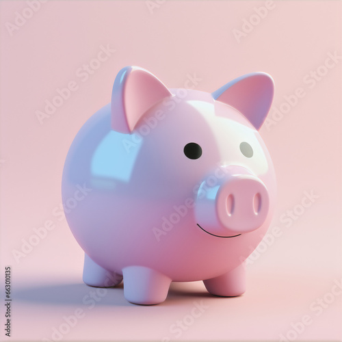 piggy bank pastel color background