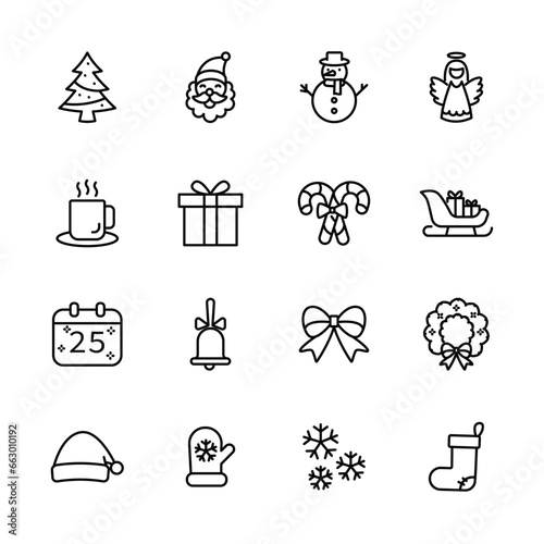 christmas celebration, xmas , winter greeting, element isolated icons, vector illustration