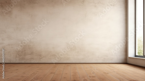 Spacious Interior  Empty Room with White Wall and Window