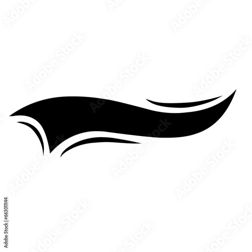 calligraphic swoosh tail