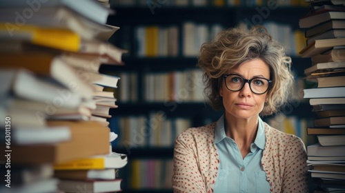 A middleaged woman who works as a librarian, but her schizophrenia makes her easily distracted and forgetful. She often has trouble completing tasks and has a hard time organizing her thoughts. photo