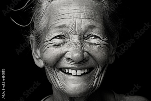 Female, 55 years old, retired Her smile lines are accompanied by freckles, marking the years of laughter and joy in her life. As a retired individual, she spends her days relaxing and enjoying photo