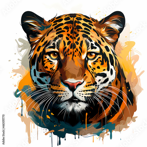 illustration of wild feline  large Brazilian jaguar