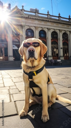 A blind traveler, exploring new cities and countries with the help of their guide dog and a keen sense of adventure. They have not let their disability stop them from experiencing the world
