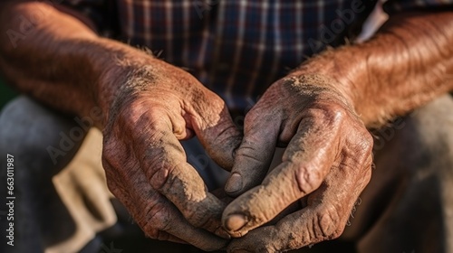 An elderly man with psoriasis on his scalp, working as a retired farmer. Despite spending years working in the sun and harsh conditions, he has never let his skin condition hold him back