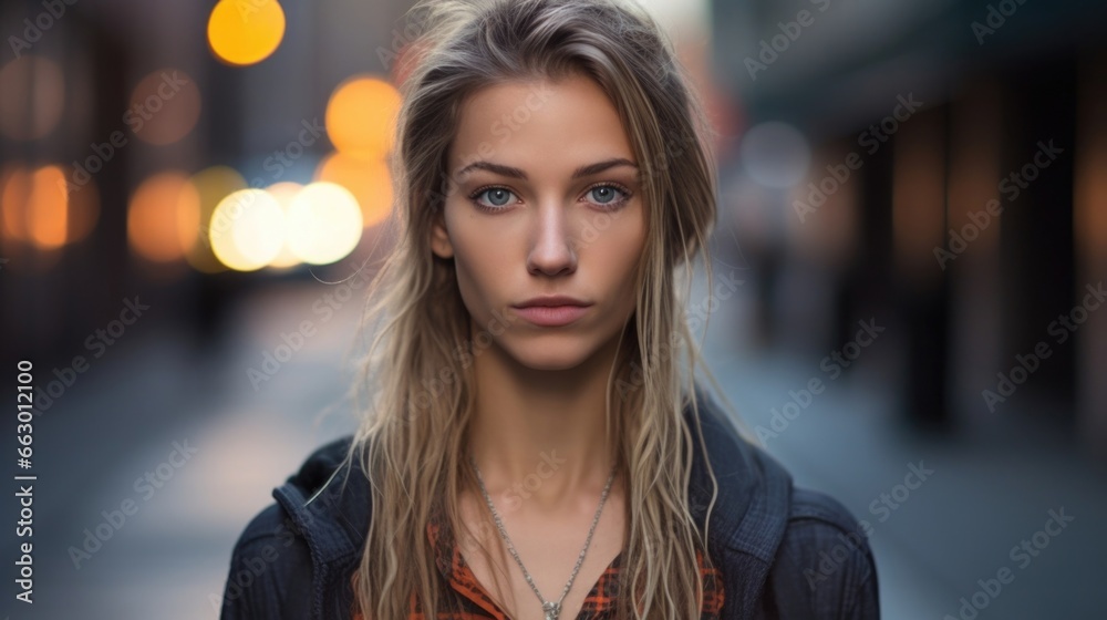 Obraz premium A young adult, with a successful career as a graphic designer. Despite her achievements, she struggles with low selfesteem and uses anorexia as a way to gain control over her life. Her job
